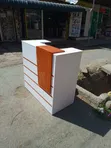 Elegant Grey and White Reception Desk - 1