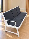 3-Seater Office Waiting Bench - Black & White Frame - 2