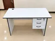 White Office Desk with 3 Drawers - 1