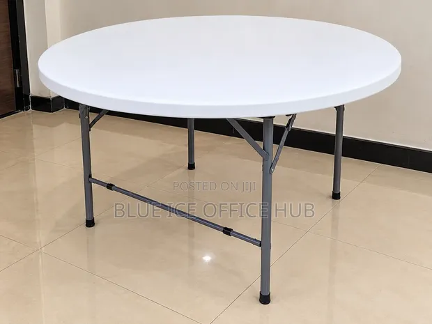 Round Foldable Table - White - 1