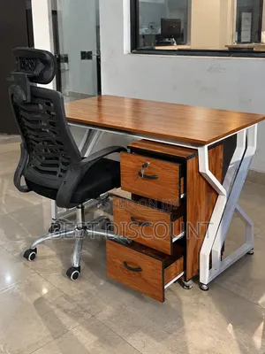 Boss Office Products Study Desk Set with Chair and Cabinet