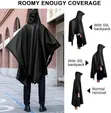 Rain Poncho ya Watu Wazima Isiyo na Maji na Kofia - 2