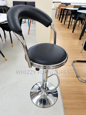 Adjustable Leather Bar Stool with Backrest