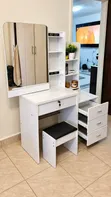 Boss Office Products Jedwali la Urembo Nyeupe na Kiti - 2
