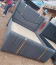 Kitanda cha Chester 5x6 Nyeusi na Kijivu chenye Vitu vya Dhahabu - 2
