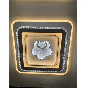 Premium Concentric Square LED Ceiling Light with Crystal
