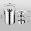 1.4L Stainless Steel 3-in-1 Food Flask Lunchbox - 1