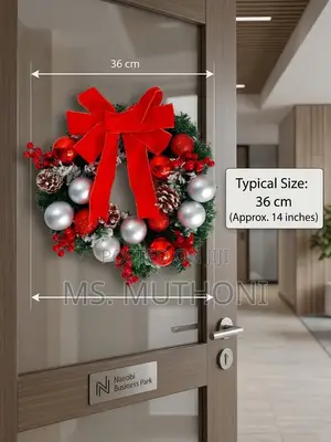 Decorated 36cm PVC Christmas Door Wreath