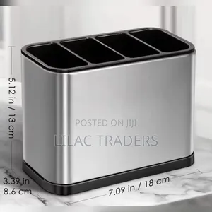 4-Compartment Kitchen Cutlery Holder with Drain Hole