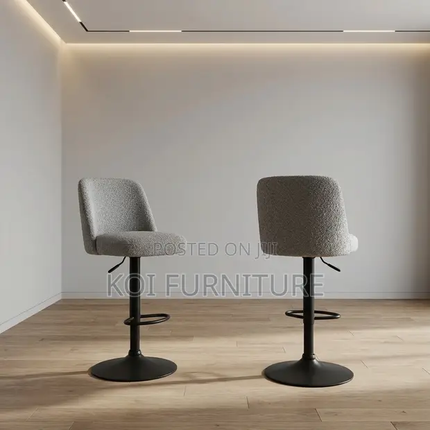 Adjustable Swivel Leather Barstools with Back Support - 1