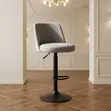 Adjustable Swivel Leather Barstools with Back Support - 2