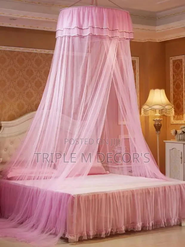 Queen Size Pink Round Mosquito Net - 1