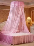 Queen Size Pink Round Mosquito Net - 1