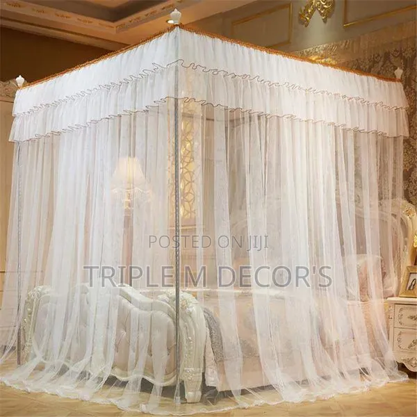 King Size / 6x6 White 4-Stand Mosquito Net - 1