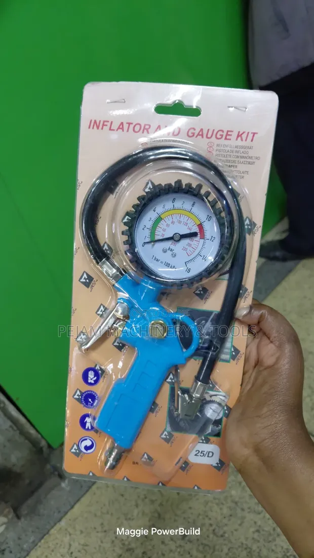 3-in-1 Tire Inflator and Gauge Kit - 1