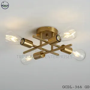 Modern 4-Light Cross Bar Chandelier