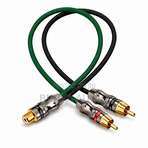 RCA Splitter Cable, Female to 2 Male, Braided Audio