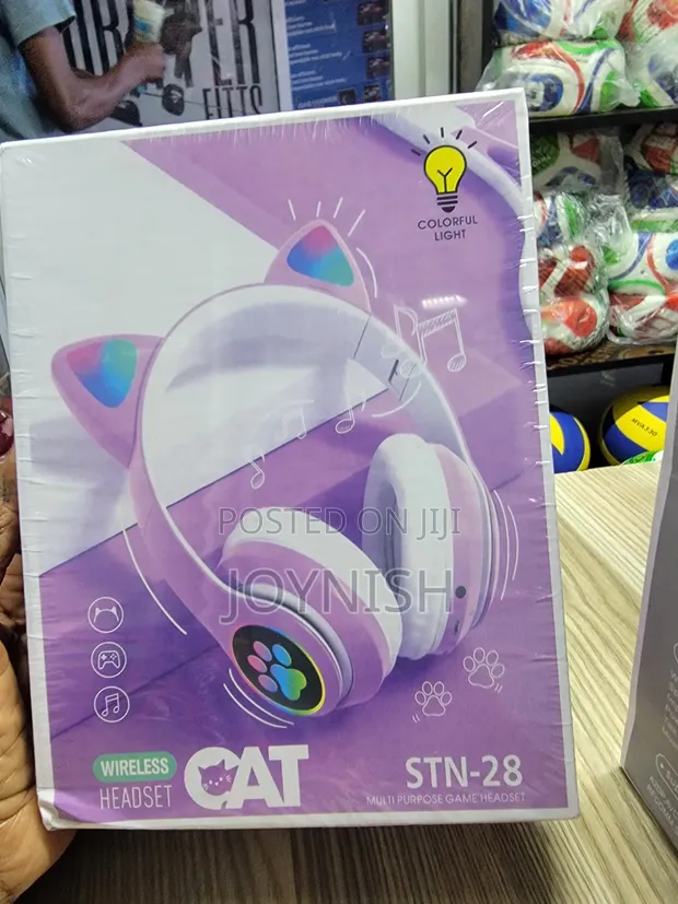 STN-28 Cat Ear Headphones Purple - 1