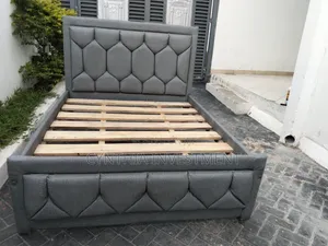 Light Gray 5x6 Hardwood Bed Frame