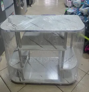 Kisimamio cha TV cha Marble na Hifadhi