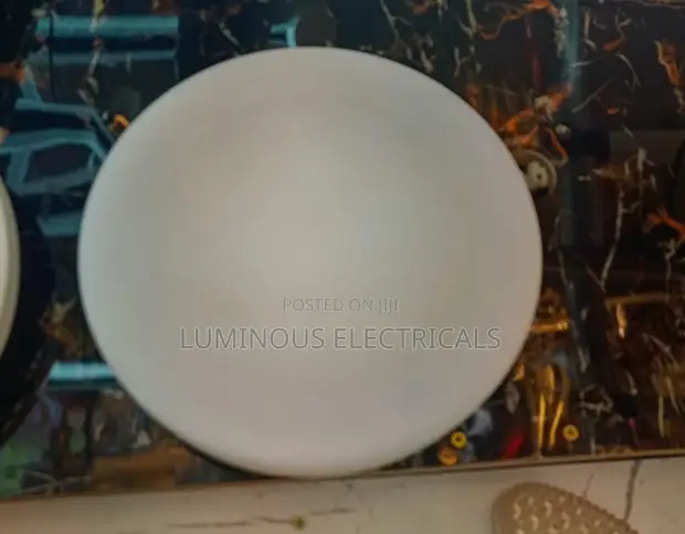 Round Matte White LED Ceiling Light Cover - 1