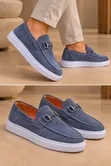 Santoni Suede Loafers - Men's Blue, Sizes 40-45 - 1