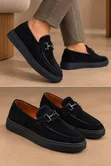 Santoni Suede Loafers - Men's Blue, Sizes 40-45 - 3