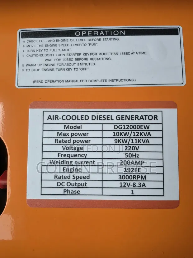 Jenereta ya Dizeli ya 12kVa Inayopozwa na Hewa - 1