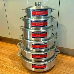 6pc Set Aluminum Cookware Sufuria (Large Size)