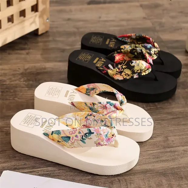 Ladies' Wedged Sandals - White, Sizes 36-41 - 1