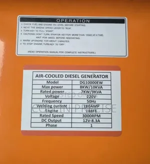 10kVA Dizeli Jenereta Inayopoa Hewa
