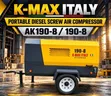 40kW K-Max Italy Portable Diesel Screw Air Compressor - 2