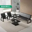 Executive 5-Seater Reception Sofa - Black Faux Leather - 2