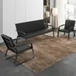 Executive 5-Seater Reception Sofa - Black Faux Leather - 4