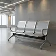 Three-Seater Non-Padded Metallic Reception Bench - 1