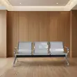 Three-Seater Non-Padded Metallic Reception Bench - 2