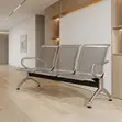 Three-Seater Non-Padded Metallic Reception Bench - 3