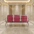 Three-Seater Non-Padded Metallic Reception Bench - 4