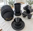 Classic Black Dinner Set 24Pcs - Matte Ceramic - 1