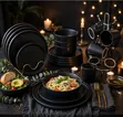 Classic Black Dinner Set 24Pcs - Matte Ceramic - 2