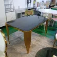 Gold Frame 6-Person Glass Dining Table Set - 3