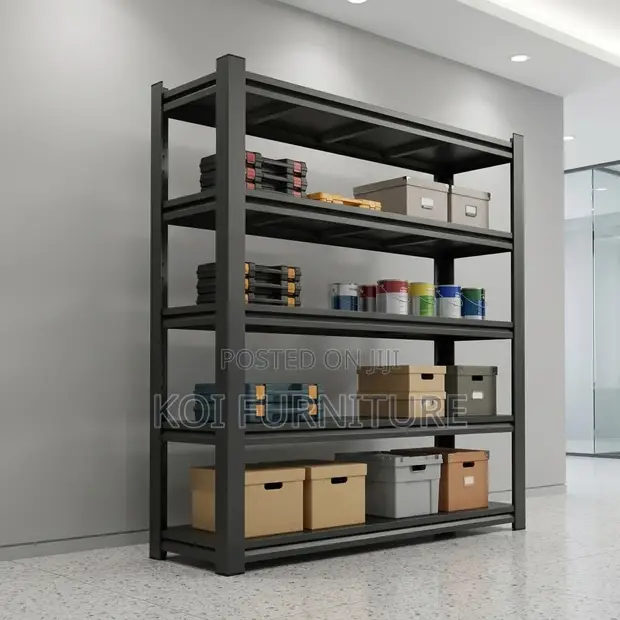 Five Tier Black Steel Home Office Organization Unit - 1
