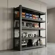 Five Tier Black Steel Home Office Organization Unit - 5