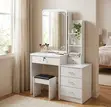 White Vanity Dressing Table with Mirror - 3