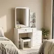 White Vanity Dressing Table with Mirror - 5