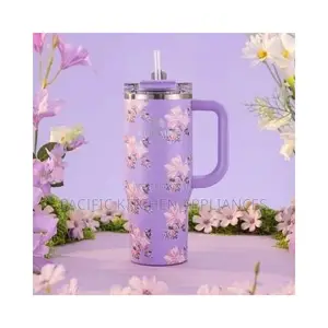 Floral Handle Travel Tumbler (40oz)