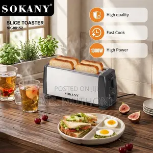 Stainless Steel Sokany 4-Slice Electric Toaster