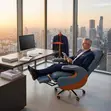 High-Back Leather CEO Executive Office Chair - 5
