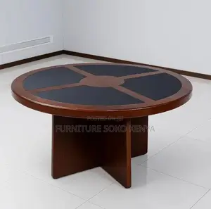 Meza ya Mikutano ya Duara ya Viti 4 ya Ofisi