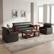 Brand New 5-Seater Leather Office Sofa - 1